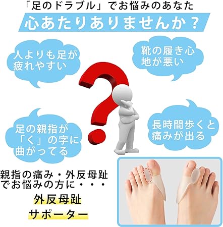 Amazon 外反母趾 足指 パッド 親指サポーター 外反母趾 サポーター 足指広げる 浮き指 ジェルパッド 保護パッド 健康グッズ 左右兼用 2個セット Vickpa ドラッグストア