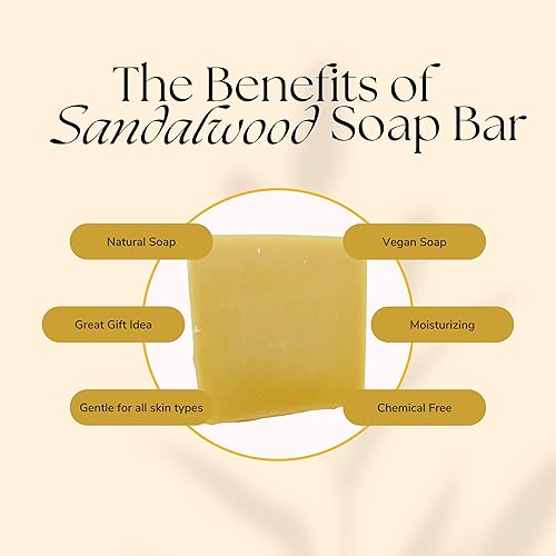 Miniatura 2 de Michelle's Creatives Sandalwood Bar Soap - Handmade Soap Bar made with Natural Ingredients - Safe for All Types of Skin - Vegan Bar Soap Infused