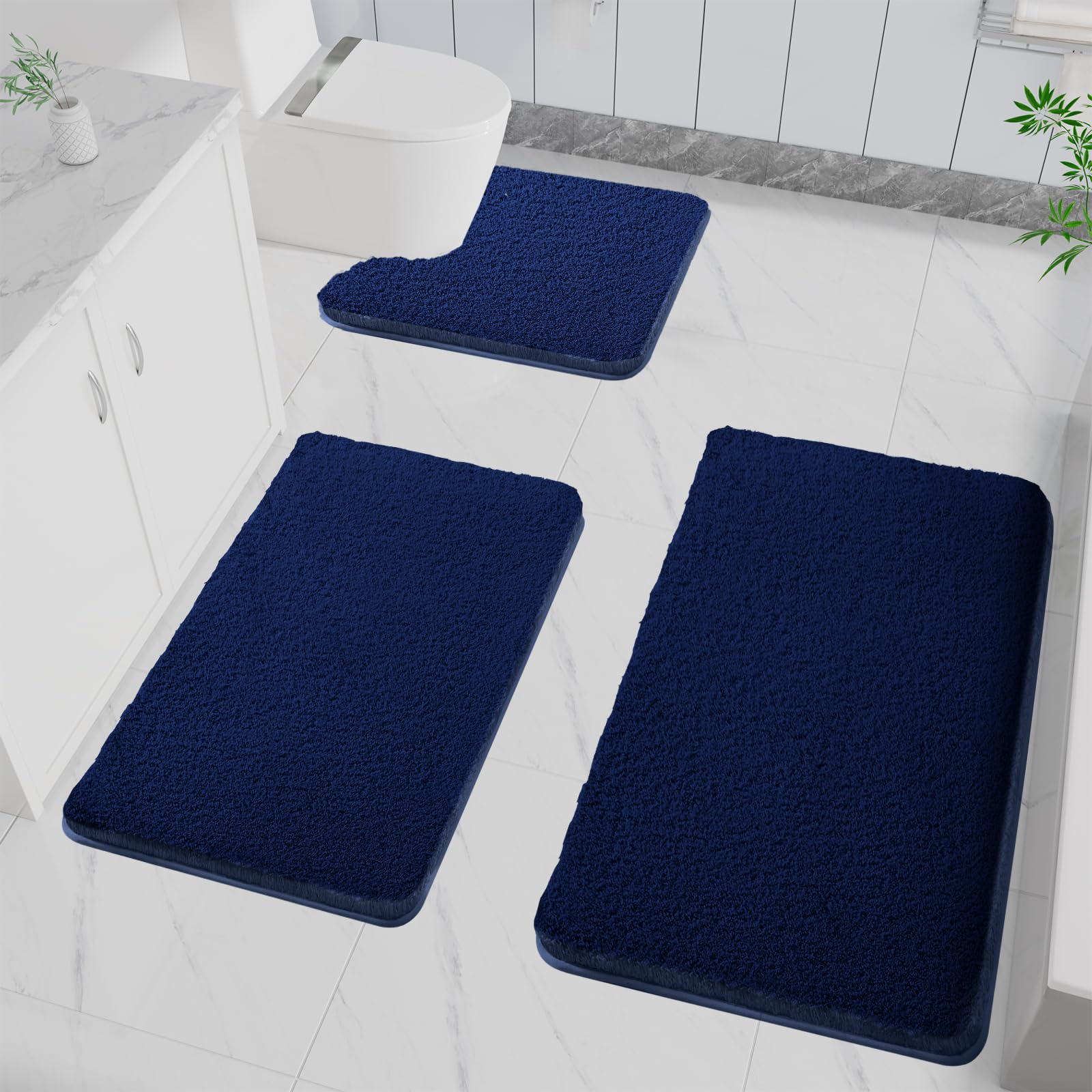 Tappetino Da Bagno Antiscivolo, Extra Morbido, Lavabile In Lavatrice Assorbente 50 X 80 Cm Grigio 87839223