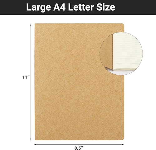 Miniatura 2 de EUSOAR - Cuadernos universitarios rayados, paquete de 3 A4 11" x 8-12", 40 hojas  80 páginas, papel grueso de 100 gm, cuadernos a granel, blocs de