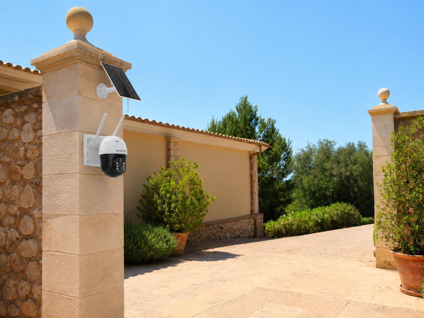 HeyCam Free+ Telecamera Wi-Fi Esterno Motorizzata a Batteria con Pannello Solare, PTZ 1080p, Audio Bidirezionale, Visione Notturna