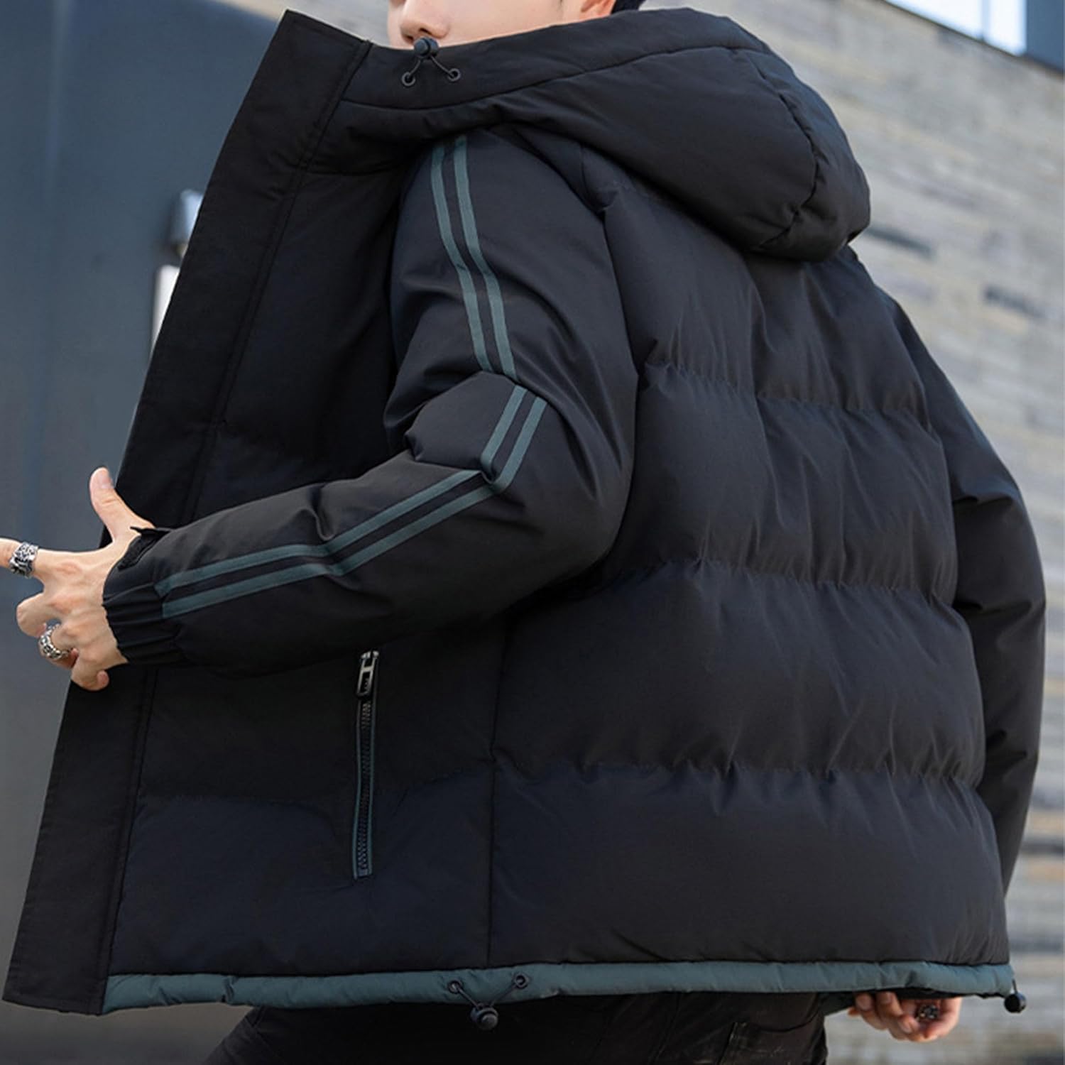 Men's Puffer Jacket Waterproof Winter Parka jacket Warm Thicken Ski Insulated Windproof Puffer Coat with Hood