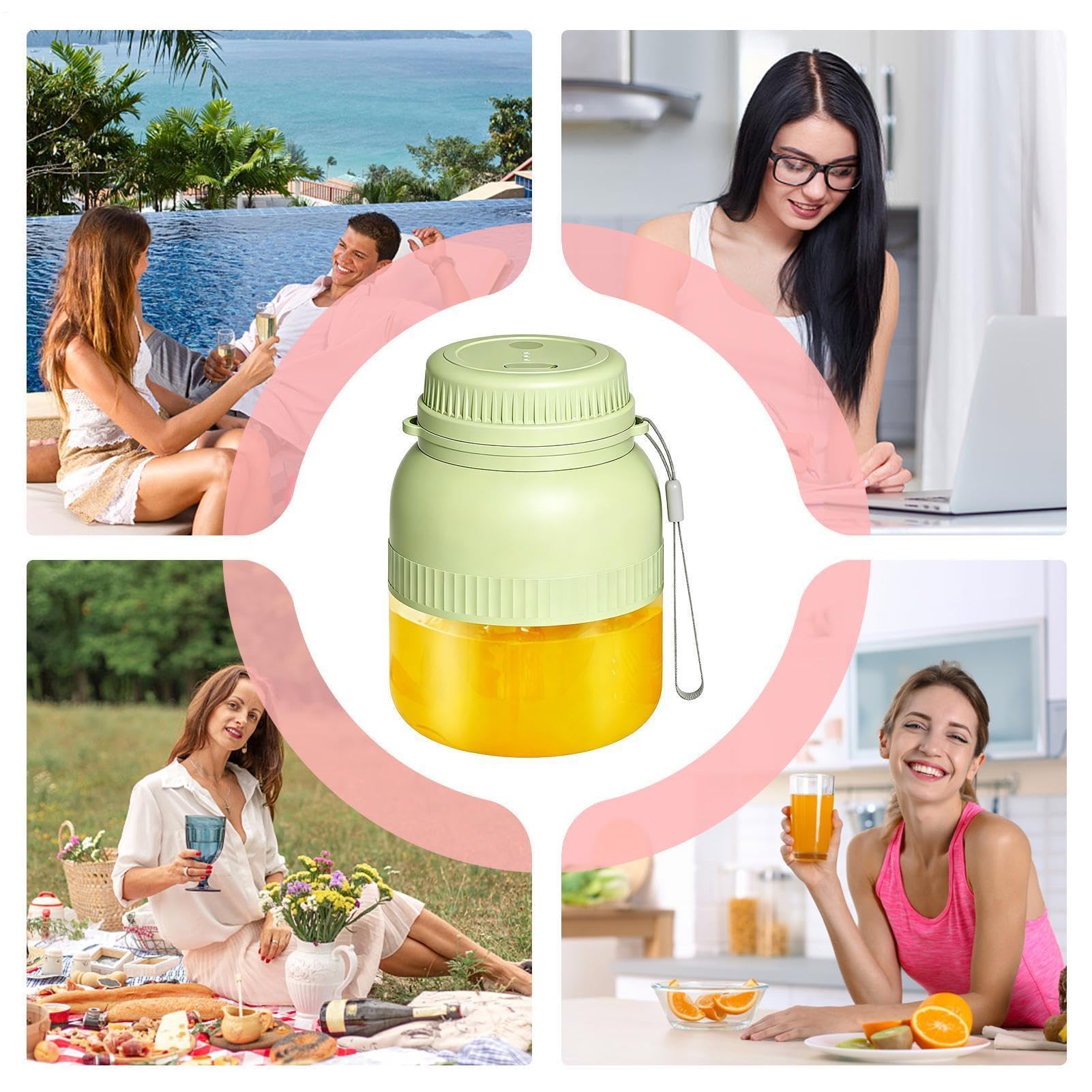 Gobelet Mixeur Portable Sans Fil Gobelet 500 ml Rechargeable par USB | Mixeur Presse-agrumes Portable Pour Shakes Café Boissons Aliments Cuisine Extérieur Pique-nique Camping M