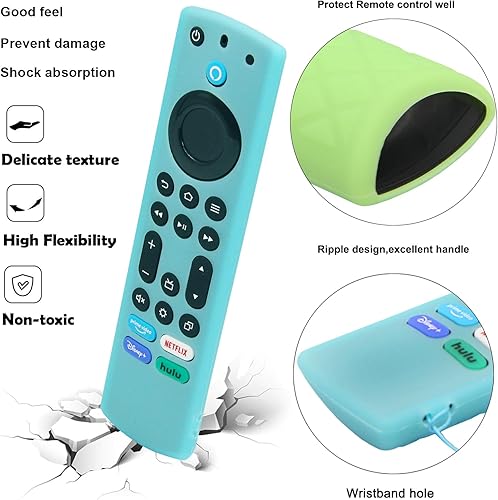 Miniatura 6 de Pinowu Funda de silicona para control remoto (2 piezas, brilla en la oscuridad) para Firestick 4K Max (2), ToshibaInsigniaPioneerOmni (QLED) Series