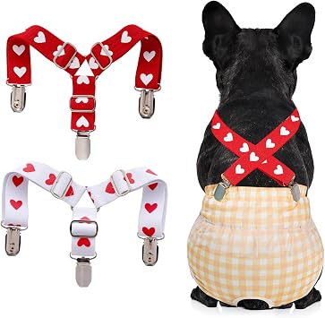 2Pcs Adjustable Dog SuspendersLarge | Adjustable Dog Suspenders Diaper Keeper for Female Dog Skirts Dresses Pants Clothes