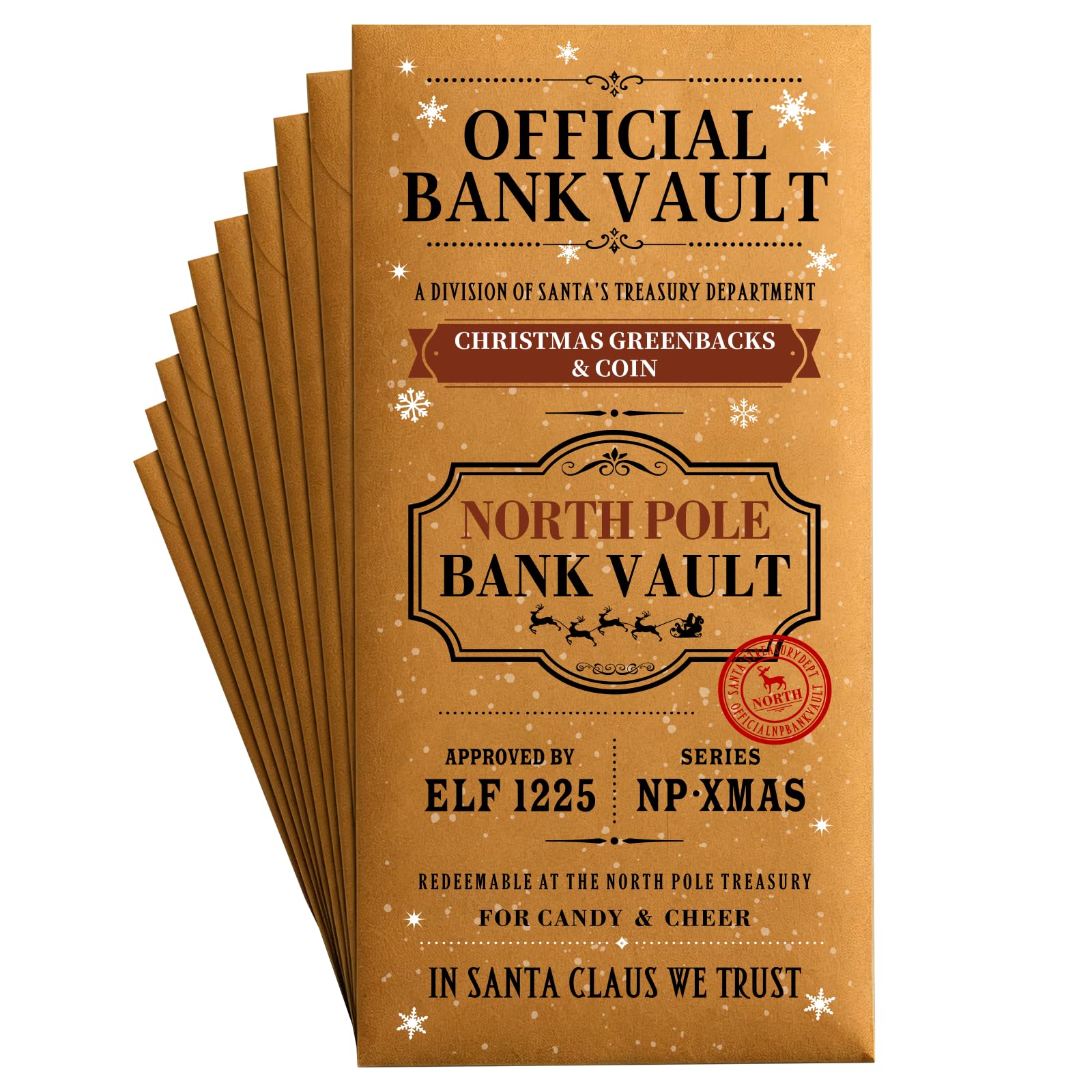 24 Packs Christmas Money Holders for Cash Gift Kraft Envelopes, 3.54" x 7.87" Christmas Money Cards Gifts 2026, Xmas Snowflake Money Envelopes for Family Friends Cowokers Kids