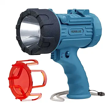 Rechargeable Spotlight 18W, IPX7 LED Flashlight (6000 Lumens), 10000mAh, 20h standby, for boating camping hiking