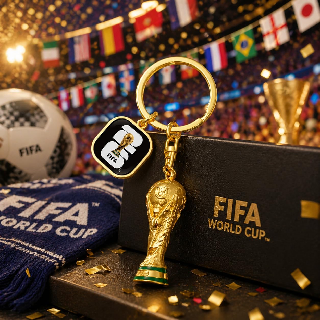 FIFA World Cup 2026 Official Gift, Portachiavi Ufficiale FIFA Coppa del Mondo 2026, lega di zinco premium, Perfetto per Zaini, Chiavi & Bagagli