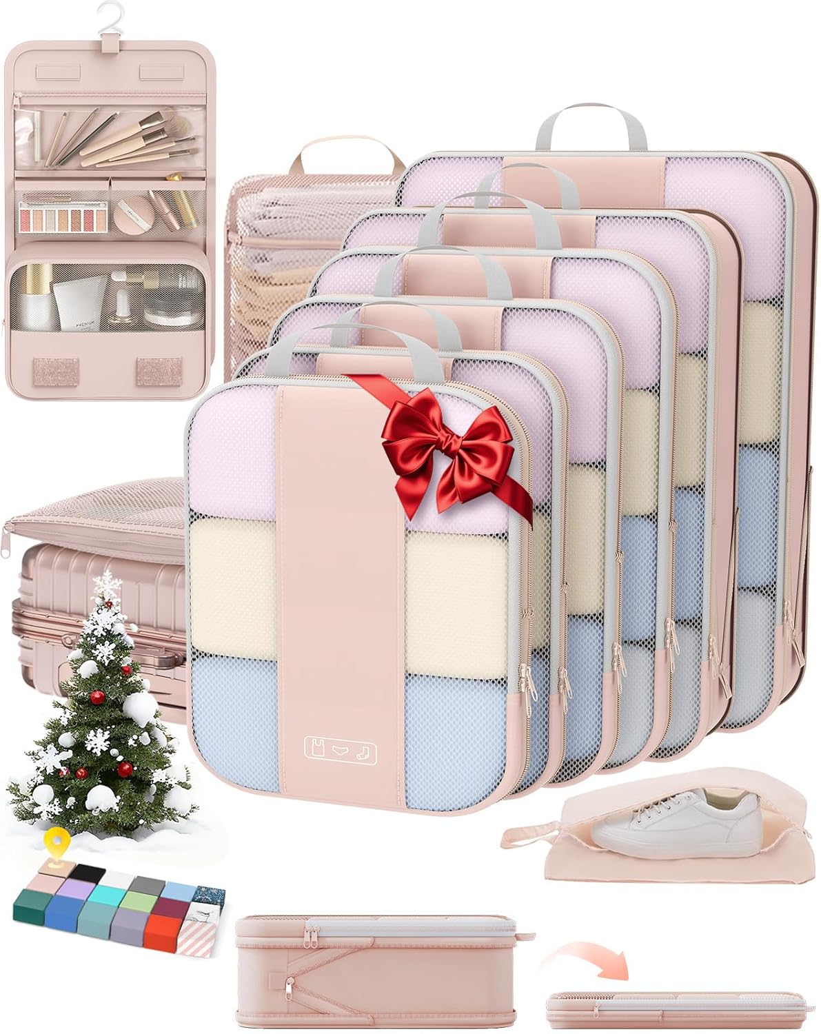 10 Set Compression Packing Cubes for Travel Gifts Women Mom,OlarHike Luggage Clothes Organizer for Travelers,Airplane/Cruise/Car/Train Travel Essentials,Compressible Expandable Saver Space Bags(Beige) 10 Set Compression Packing Cubes for Travel Gifts Women Mom,OlarHike Luggage Clothes Organizer for Travelers,Airplane/Cruise/Car/Train Travel Essentials,Compressible Expandable Saver Space Bags(Beige)