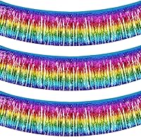 Vista 66 de BEISHIDA 3 paquetes de 9.1 metros de guirnalda de flecos de lámina metálica de oropel, serpentinas brillantes de color oro rosa para colgar