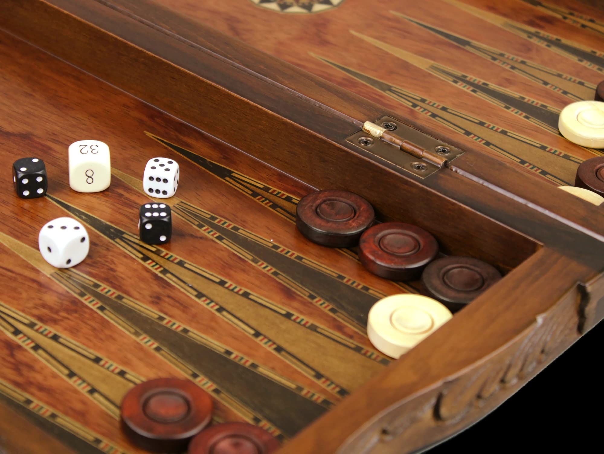 Helena Backgammon - Set in palissandro intagliato, 50 cm