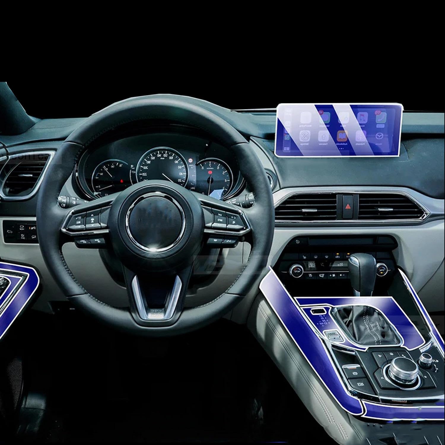 Protection d'écran et console en TPU pour intérieur Mazda CX-9