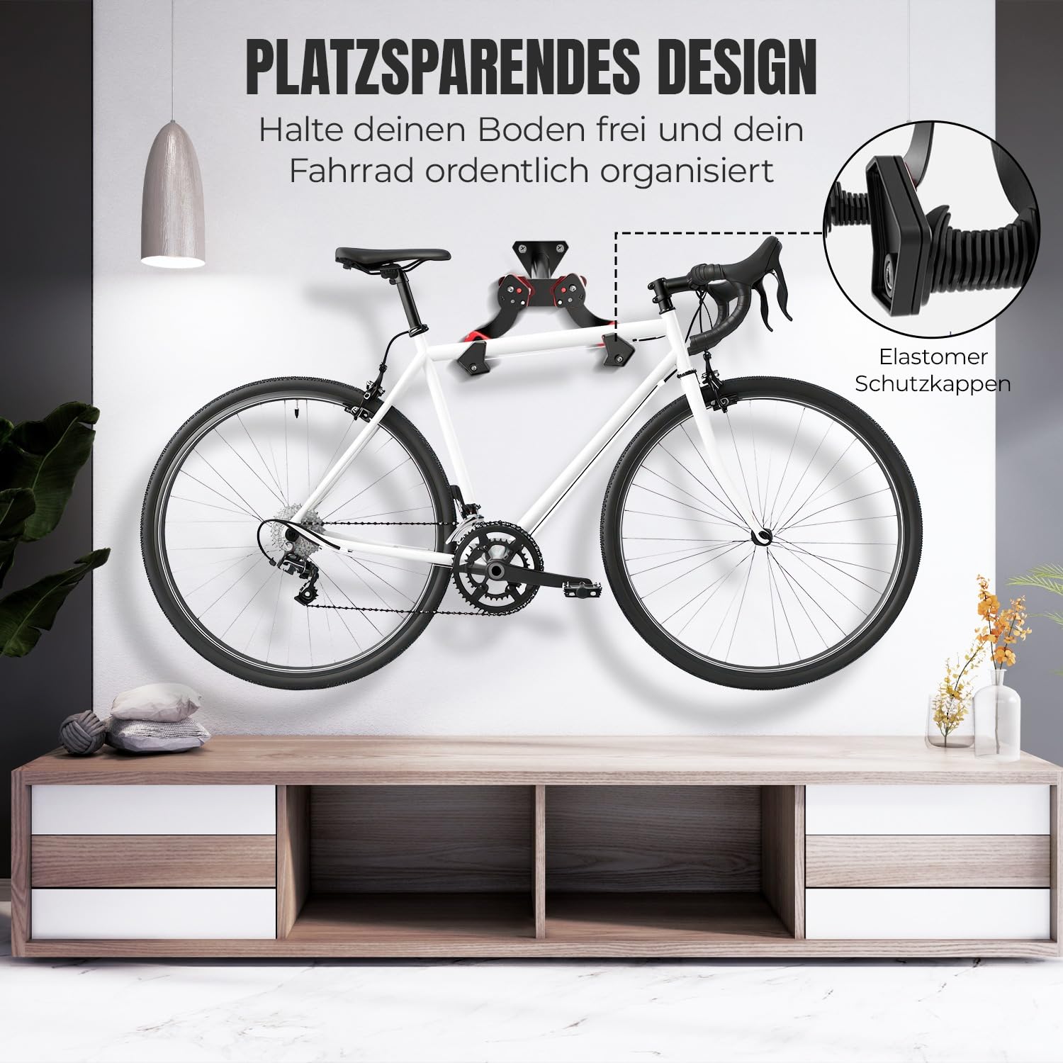 Fahrradwandhalterung verstellbar 35-46cm, bis 30kg, Rennrad MTB & E-Bike