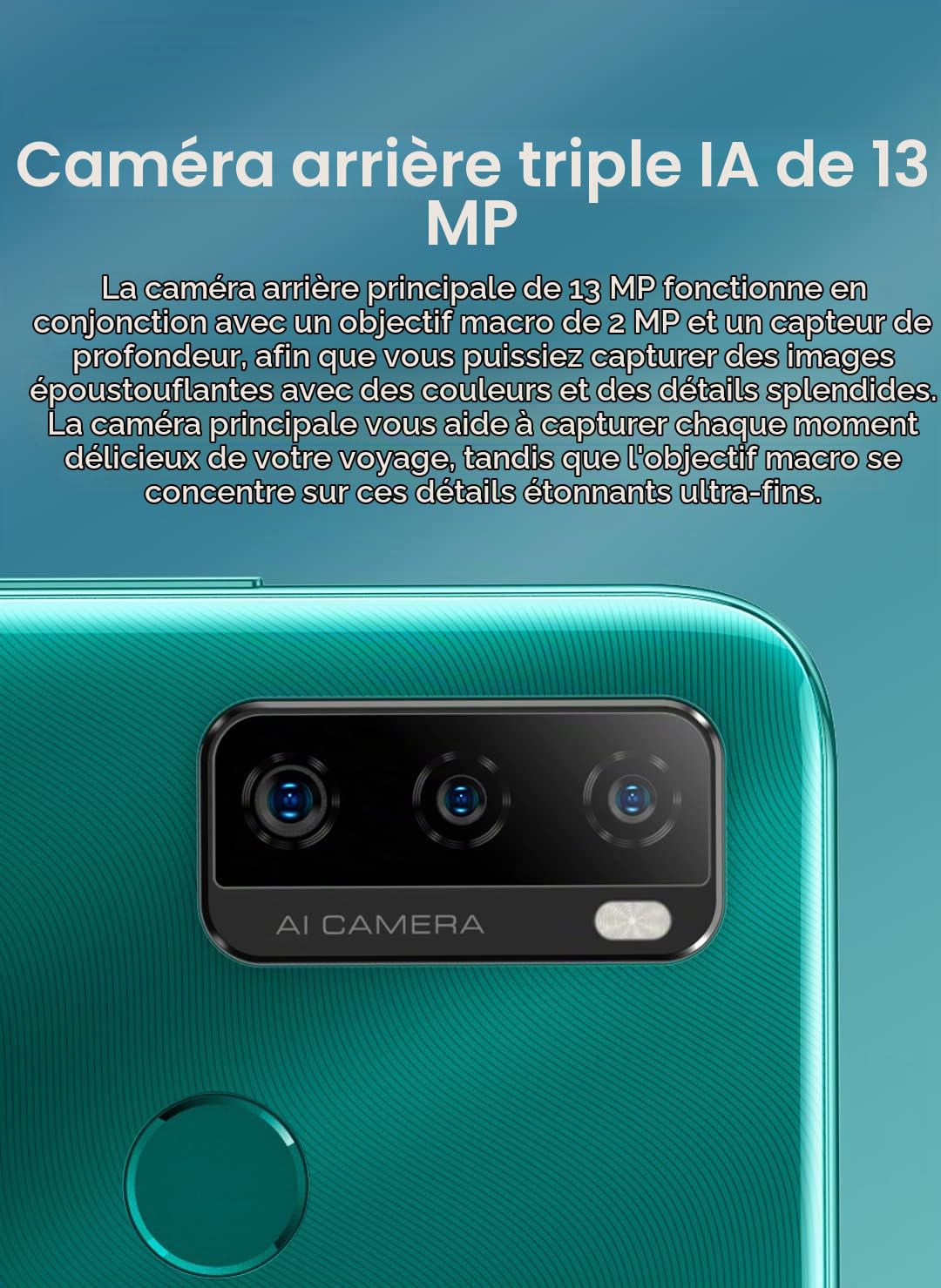 Téléphone Debloqué Ulefone Note 10(P), 3Go RAM 128Go ROM, Triple Caméra 13MP, Smartphone Double SIM, 6,5'' HD+, 3 Emplacements pour Cartes, Android 11, Batterie 5500mAh, Empreintes Digitales Noir