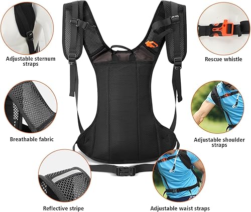 Vista 2 de Mochila de Hidratación Paquete de Hidratación Mochila de Agua con Bolsa de Hidratación de 2L (70 onzas) para Hombres Mujeres Niños para Correr