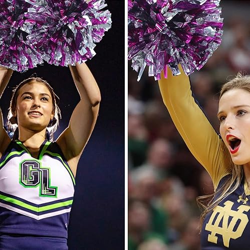 Miniatura 6 de Pompones de animadora, pompones de animadora con mango de bastón para juegos deportivos de espíritu de equipo, traje de baile, pompones de animadora