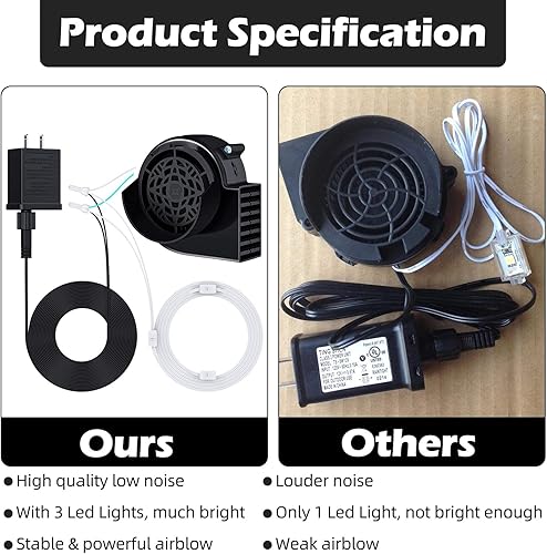 Miniatura 5 de Saillong Soplador de aire para inflables, motor de repuesto de ventilador de aire para decoración inflable de jardín, patio, césped, ventilador de