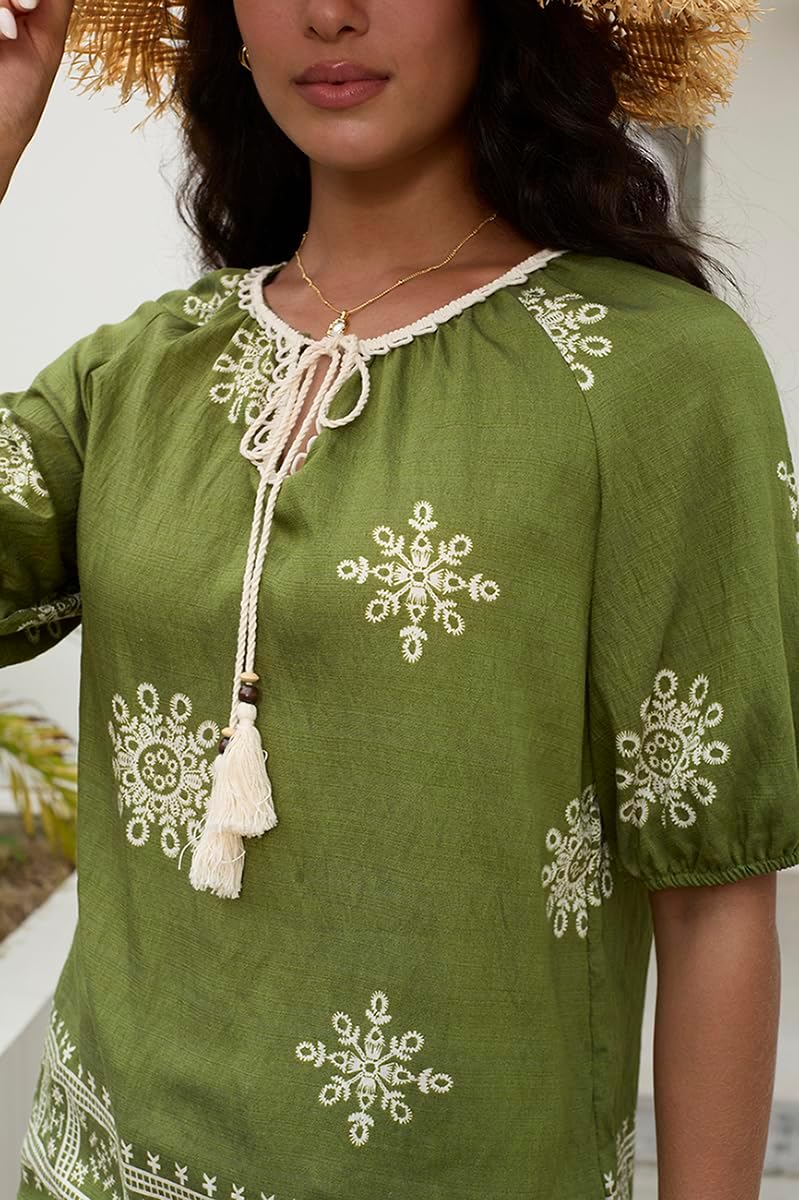 Summer Womens Spring Tops for Women Casual V Neck Half Short Sleeve Boho Blouses Shirts Flowy Vacation Clothes - Image 4