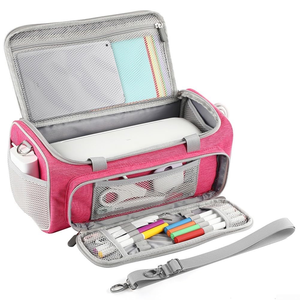 Funda de transporte compatible con Cricut Joy Xtra y accesorios, para máquina Cricut Joy antiarañazos, con múltiples bolsillos con espacio para máquina, cuchillas y adaptadores (gris)