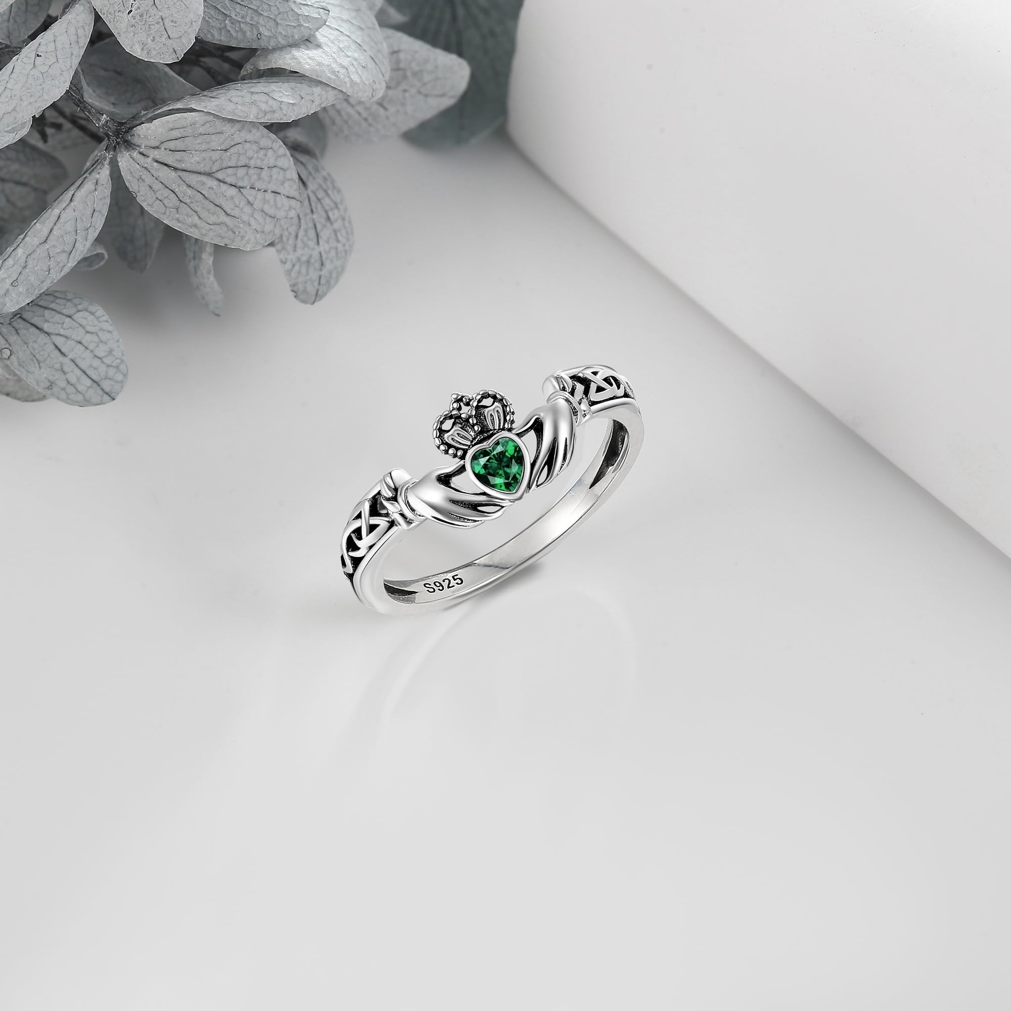 Claddagh Ringe 925 Sterling Silber Claddagh Irischer Muttertag Schmuck Muttertag Schmuck Weihnachten Geschenk für Frauen Mama Damen Size7/8