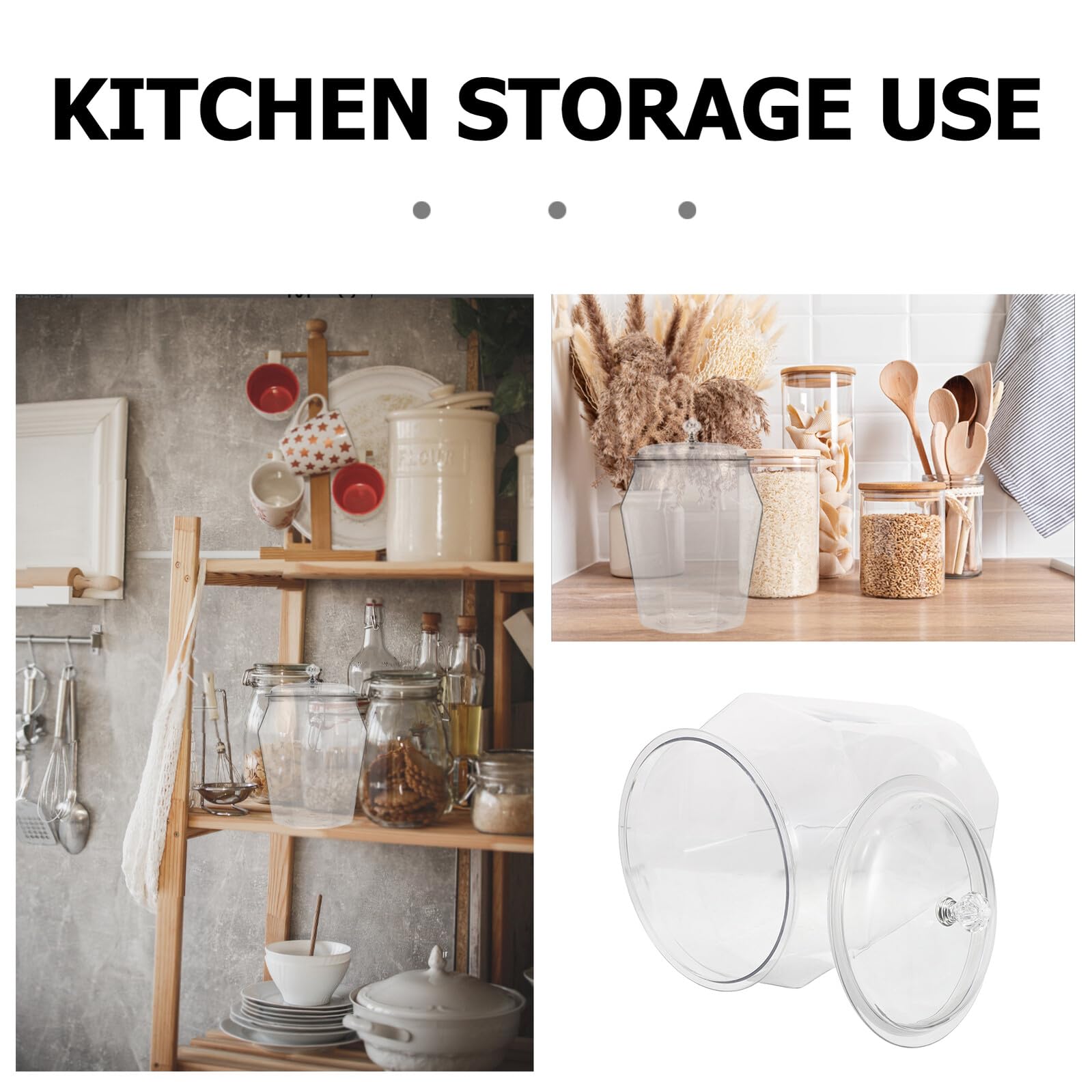 ERINGOGO Recipiente Hermético Cocina Transparente Tarro Plástico con Tapa Sellada para Almacenaje de Harina Arroz y Cereales Contenedor Organizador para Alimentos Secos