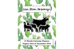 2023 to 2024 Deluxe Planner: Stay Organized with Livestock, Farm, and Cactus Design