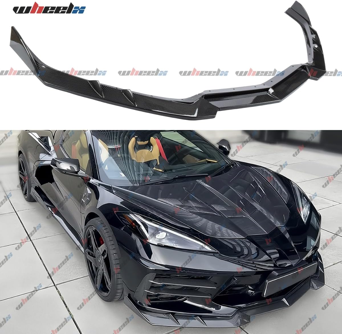 Front Lip Fits 2020-2026 Corvette C8 Z51 Stingray - Carbon Fiber Look