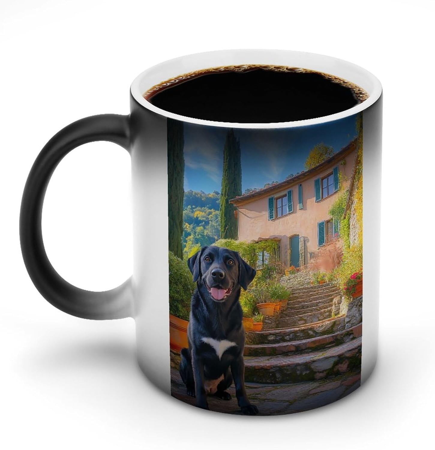 Black Labrador Dog Funny Color Changing Coffee Mug Ceramic Magic Cup Personalized Discoloration Tea Mugs
