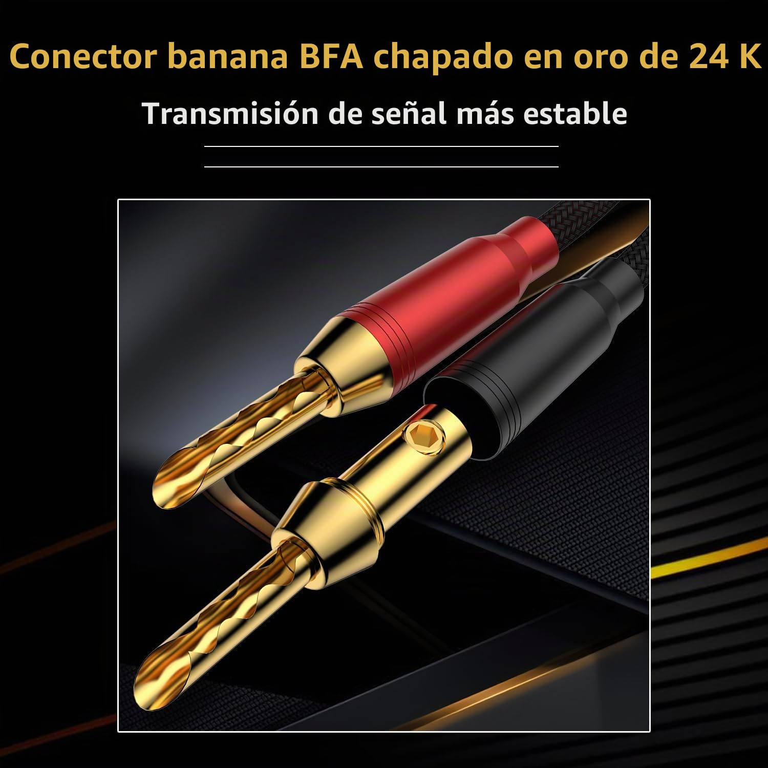 1 par de 2 m de cable de altavoz HIFI con conectores banana BFA