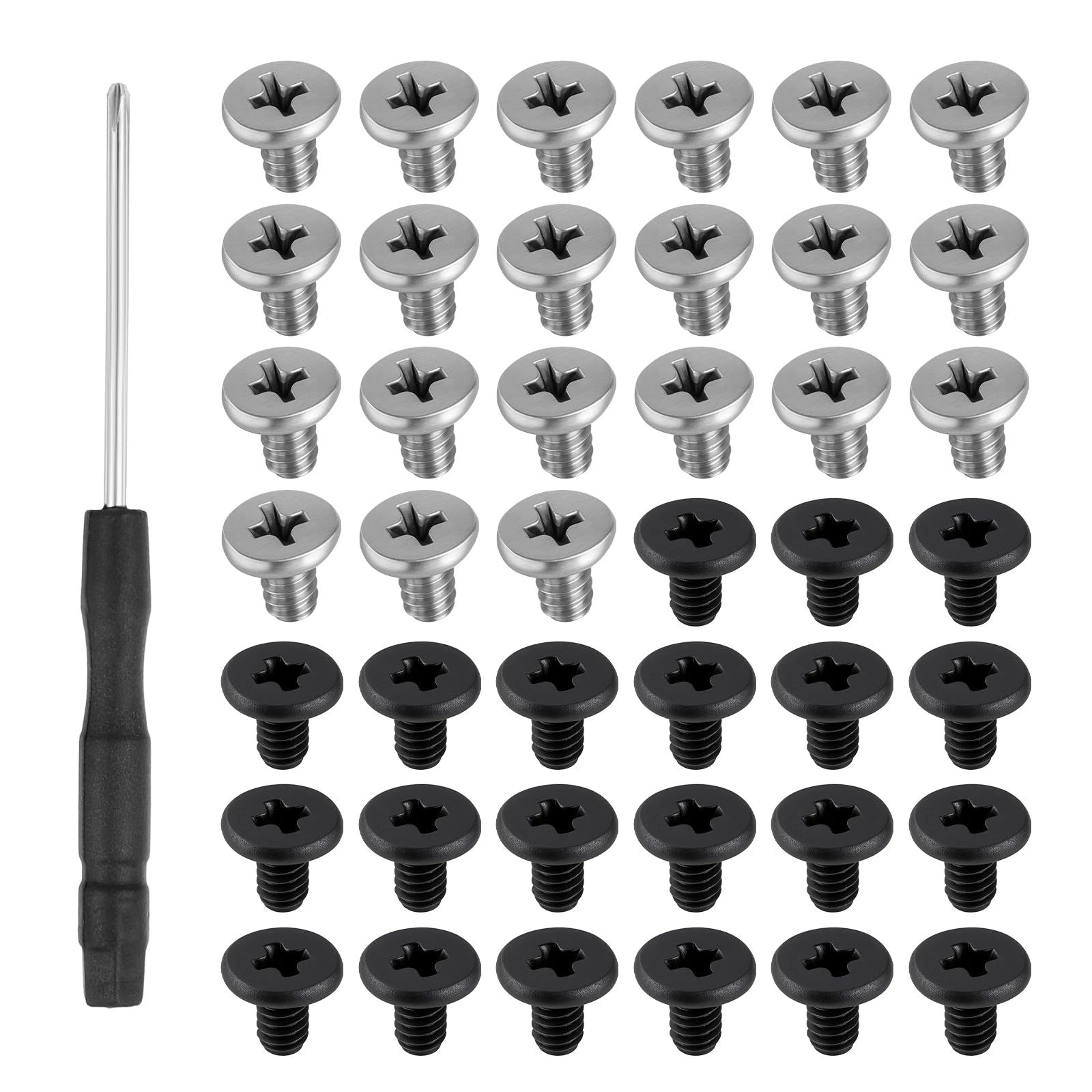 50 PCS M.2 Ssd Mounting Screws Kit, Pcie Nvme M2 X 3 Mm Replacement Phillips Flat Head Screw M.2 Ssd Mountings Screws with Screwdriver, M2 2280ssd Screw Kit for Laptop Nvme Ssd-Mounting, Black Silver-image-46