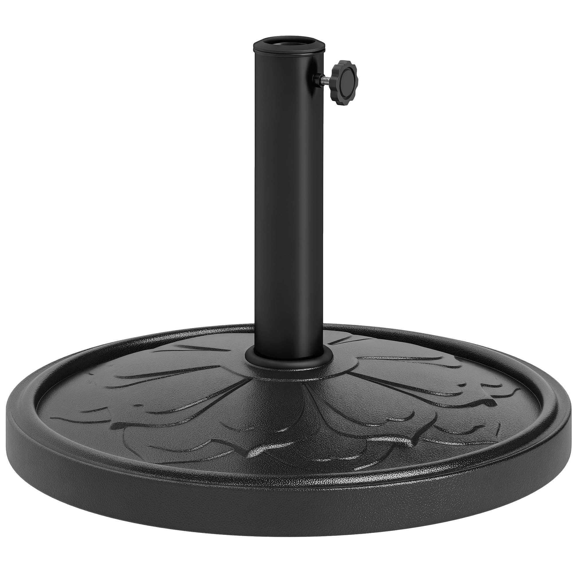 Outsunny Round Patio Umbrella Base, 26 lbs Resin Outdoor Umbrella Stand Base, Patio Umbrella Stand for 1.3"/1.5"/1.9" Umbrella Poles for Outdoor, Lawn