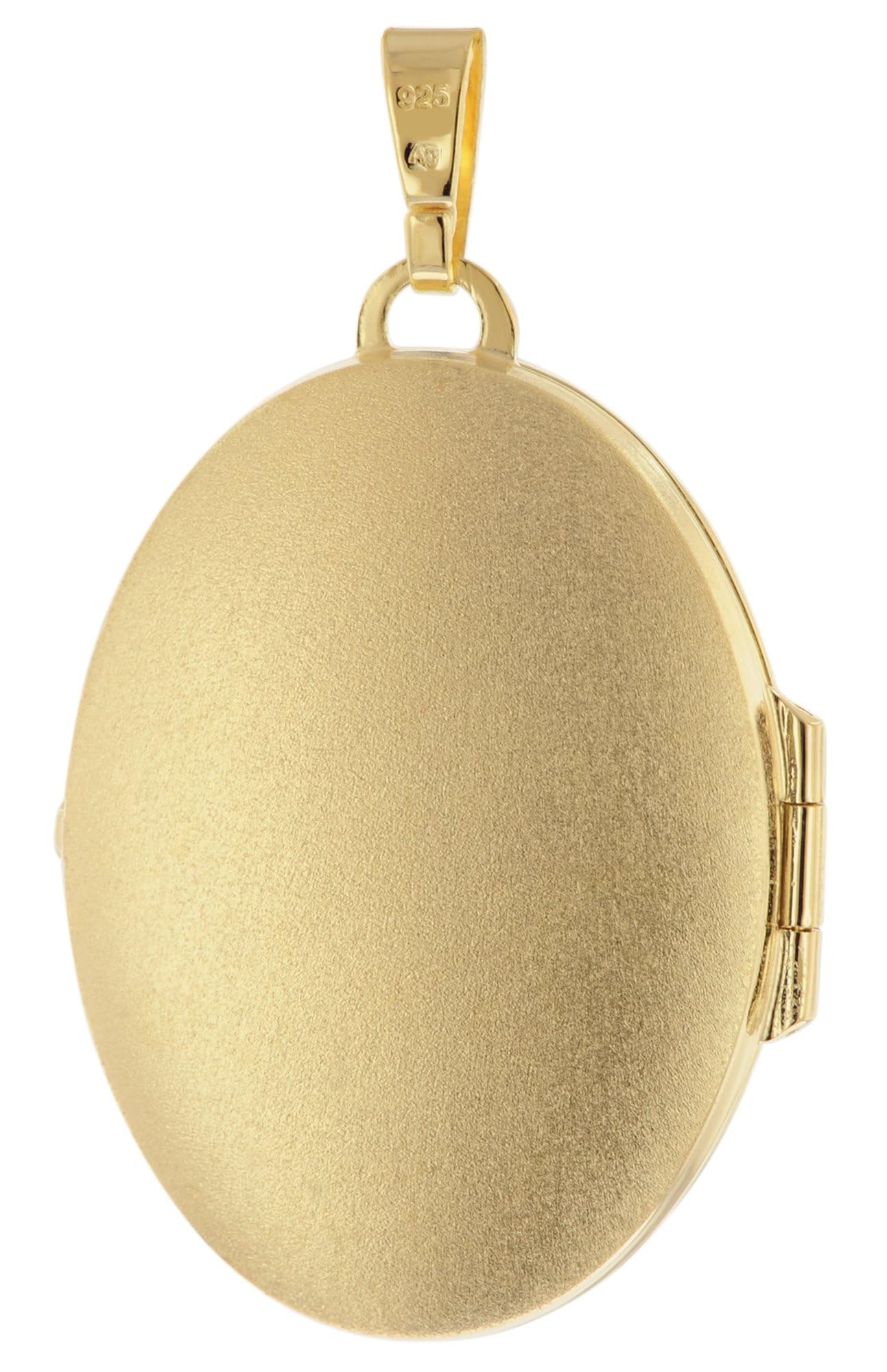 trendor Damen-Kette mit Medaillon 925 Silber vergoldet 15548
