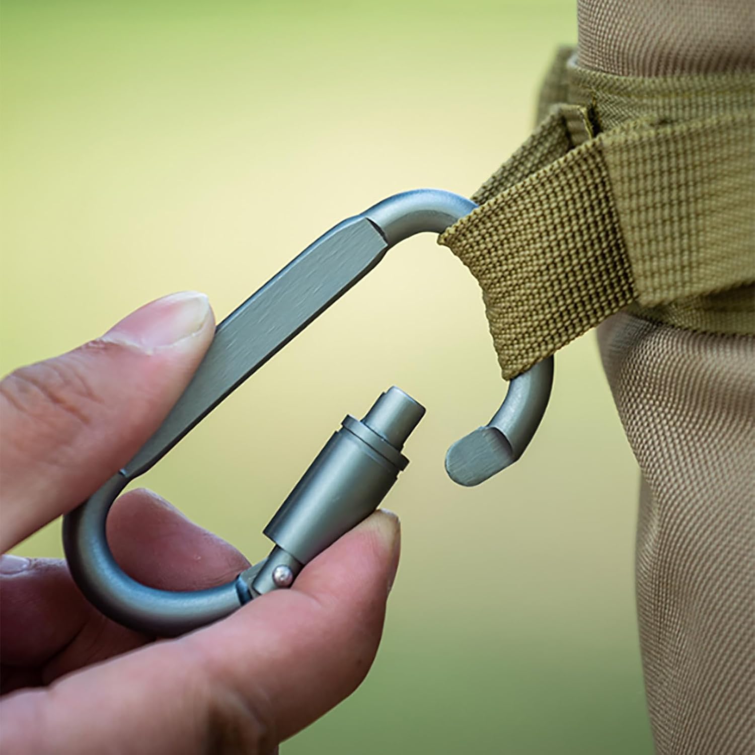 6pcs Aluminum Carabiner Multifunctional Carabiner Heavy Duty Carabiner with Key Rings for Fishing Travel and Mountain