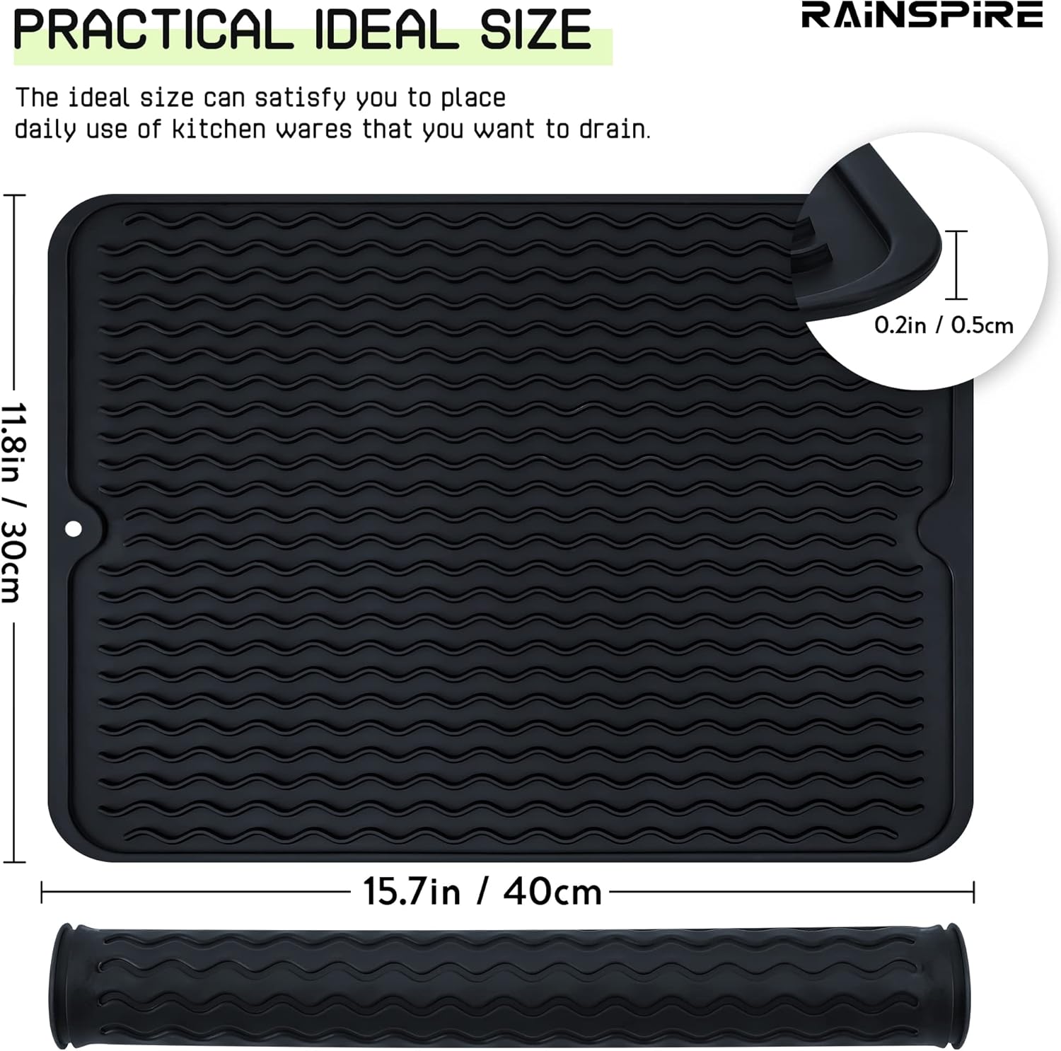 Dish Drying Mats For Kitchen Counter, Silicone Dish Mat Drying