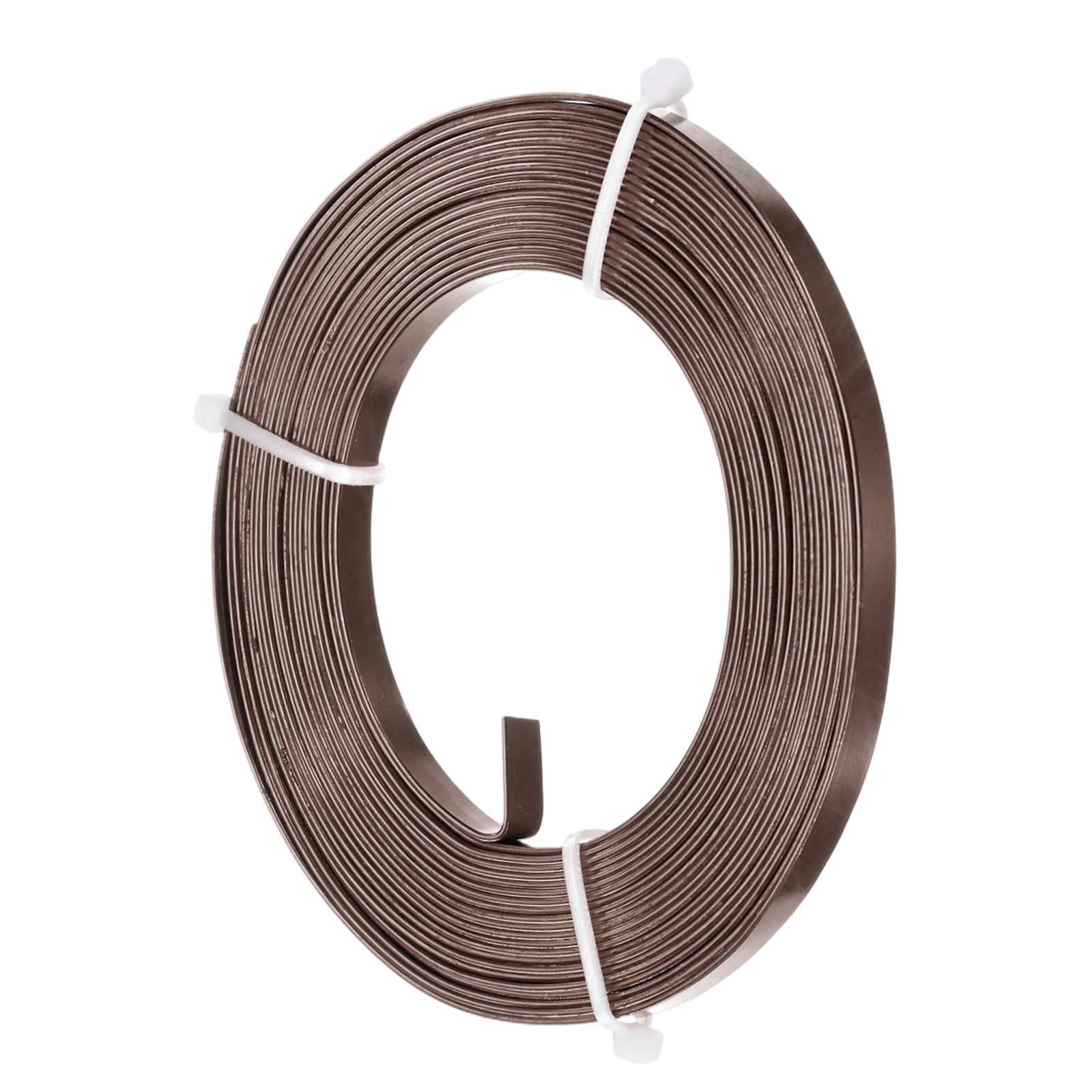 M METERXITY 1-Pack Flat Aluminum Wire, 5mm Wide x 16.4ft/5m Bendable Anodized Craft Wire for Jewelry Making/DIY Bezel Sculpting Crafting/Art Supplies [Dark Brown]