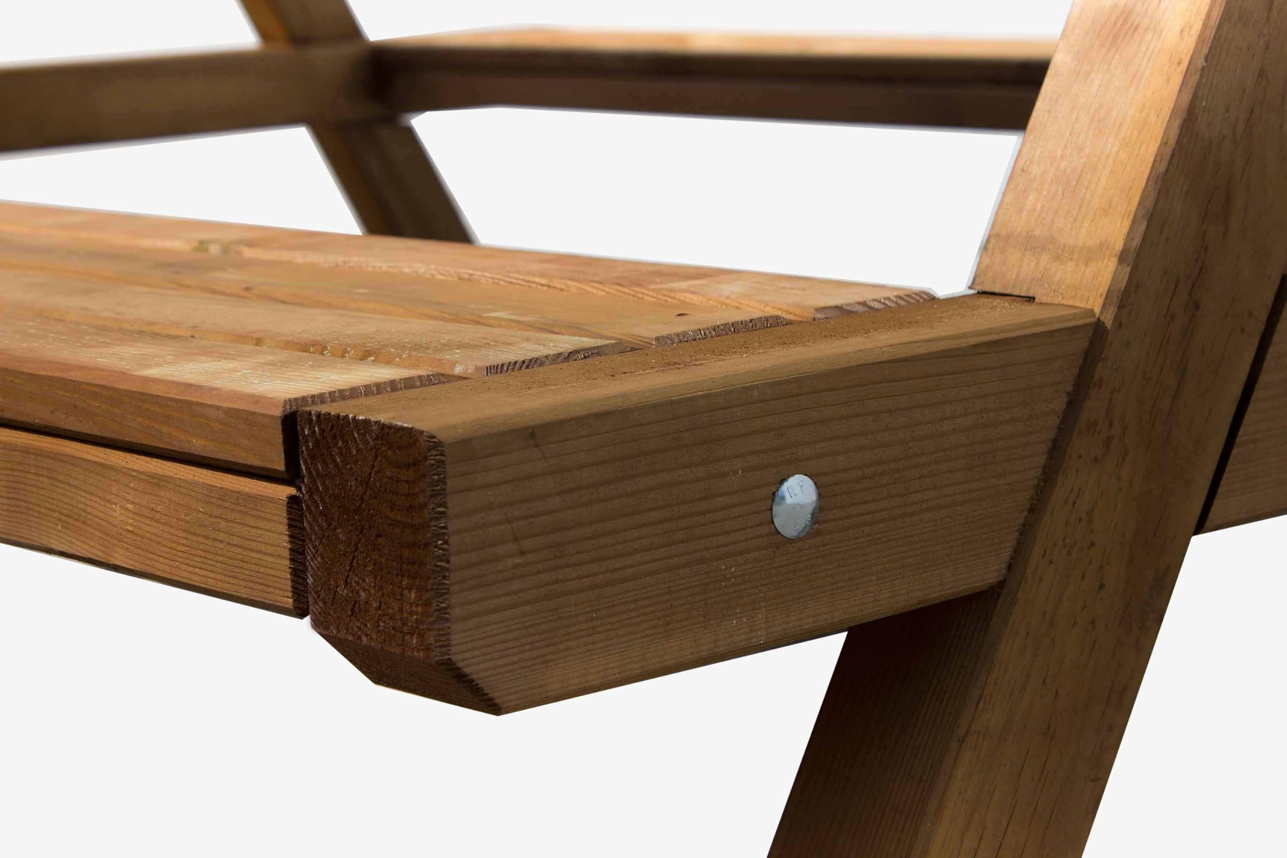 AVANTI TRENDSTORE Leonie - Tavolo da picnic con 2 panche integrate alla struttura e angoli arrotondati, in legno massello. LAP 180x80x157 cm