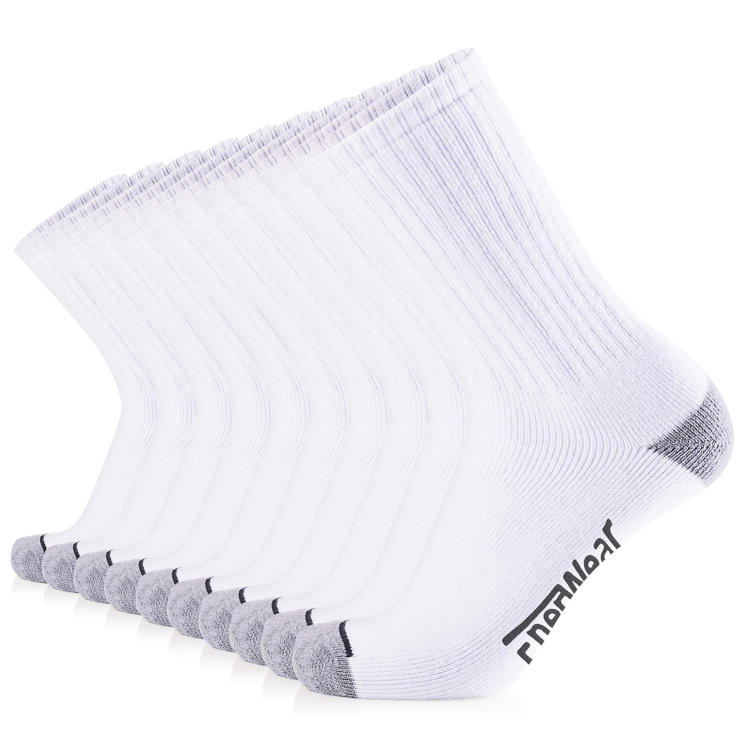 JOURNOW 10 Pairs Men's Cotton Extra Heavy Cushion Crew Socks