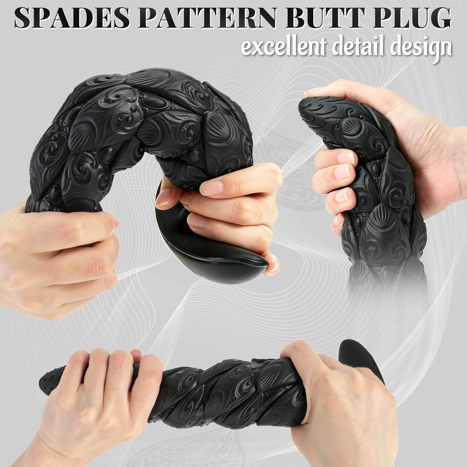 12.5'' Huge Spades Pattern Butt Plug, Silicone Anal Plug Challenger