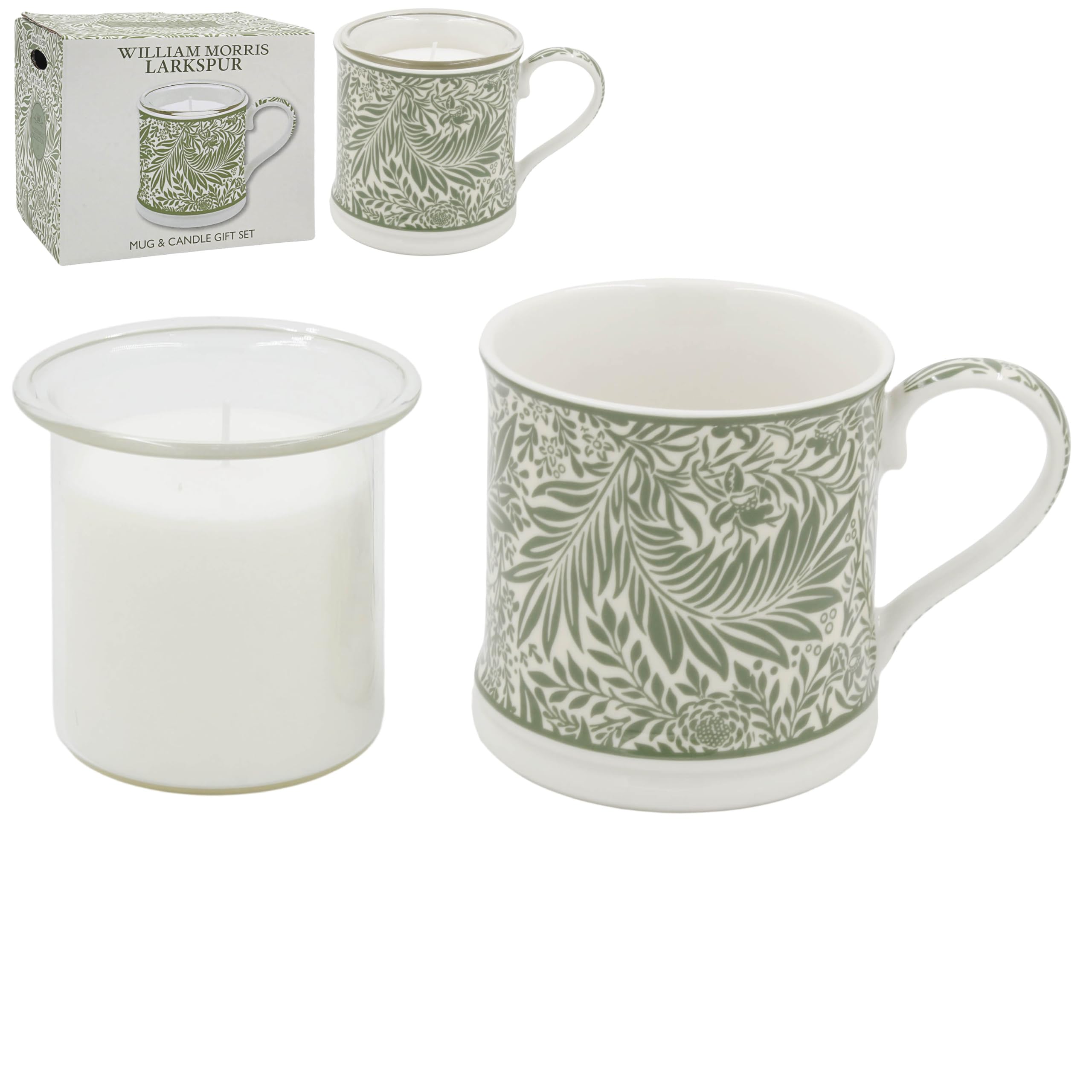 The Leonardo Collection Women's Larkspur Wm Morris Mug And Candle Set 350Ml