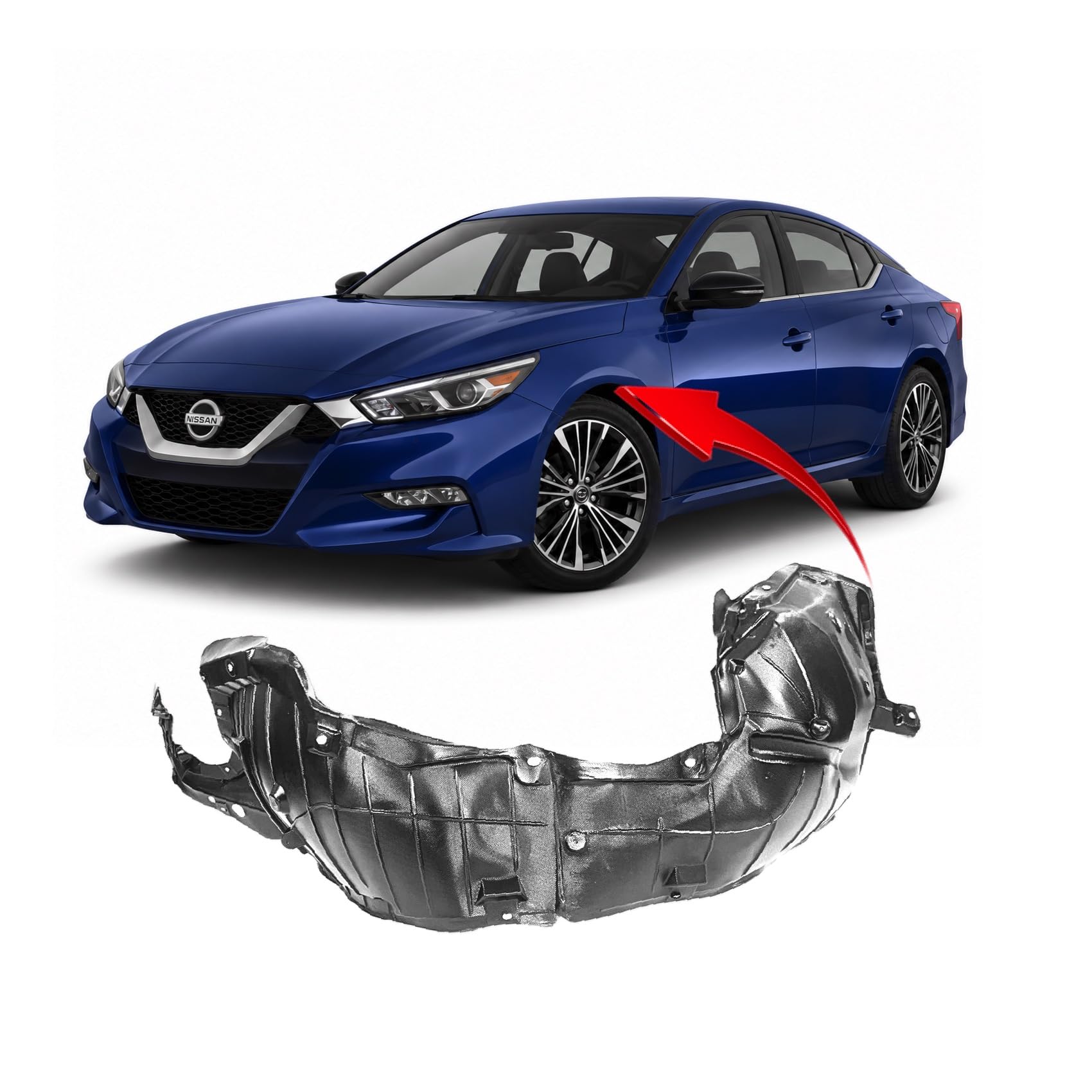 FitParts Compatible with Nissan Maxima 2016–2019 Front Left Fender Liner