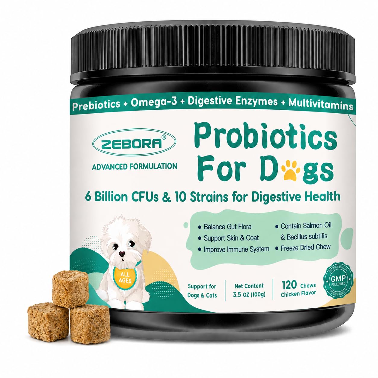 Amazon.com : ZEBORA Probiotics for Dogs, Gut & Digestive Health