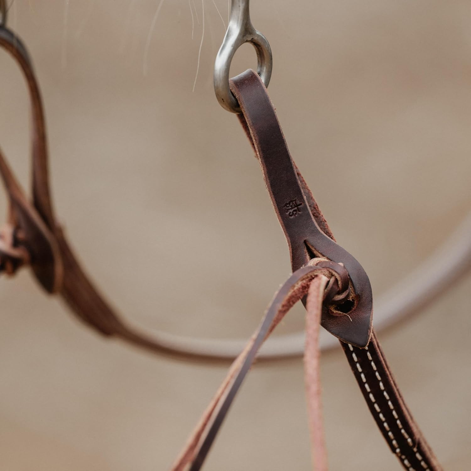 STS Ranch Signature Tack Latigo Leather Split Rein, Pineapple Knot, 8'