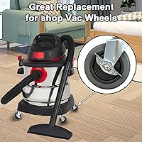 Vista 5 de Ruedas de vástago de 4 pulgadas, juego de 4 ruedas de goma con vástago de 7/16 pulgadas de diámetro y freno lateral, ruedas de repuesto de TPR