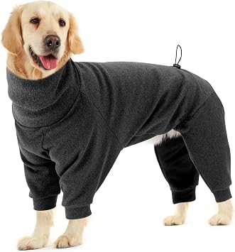 Dotoner Pullover Dog Sweater with Leash Hole - High Collar Cold Weather Vest for Large Dogs - Indoor & Outdoor Use