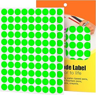 Fluorescent Green Dot Stickers 3/4 Inch,Round 1320 Pcs Color-Coding Labels,Sticky Circle Dots for Office,Classroom,Library Organization