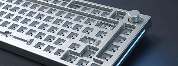 Glorious PC Gaming Race GMMK Pro White Ice 75% TKL Tastatur - Barebone, ANSI-Layout, silber