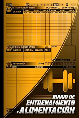 Diario de Entrenamiento y Alimentación: Planificador de Dieta y Ejercicio, Registro de Récords Personales y Progreso Corporal