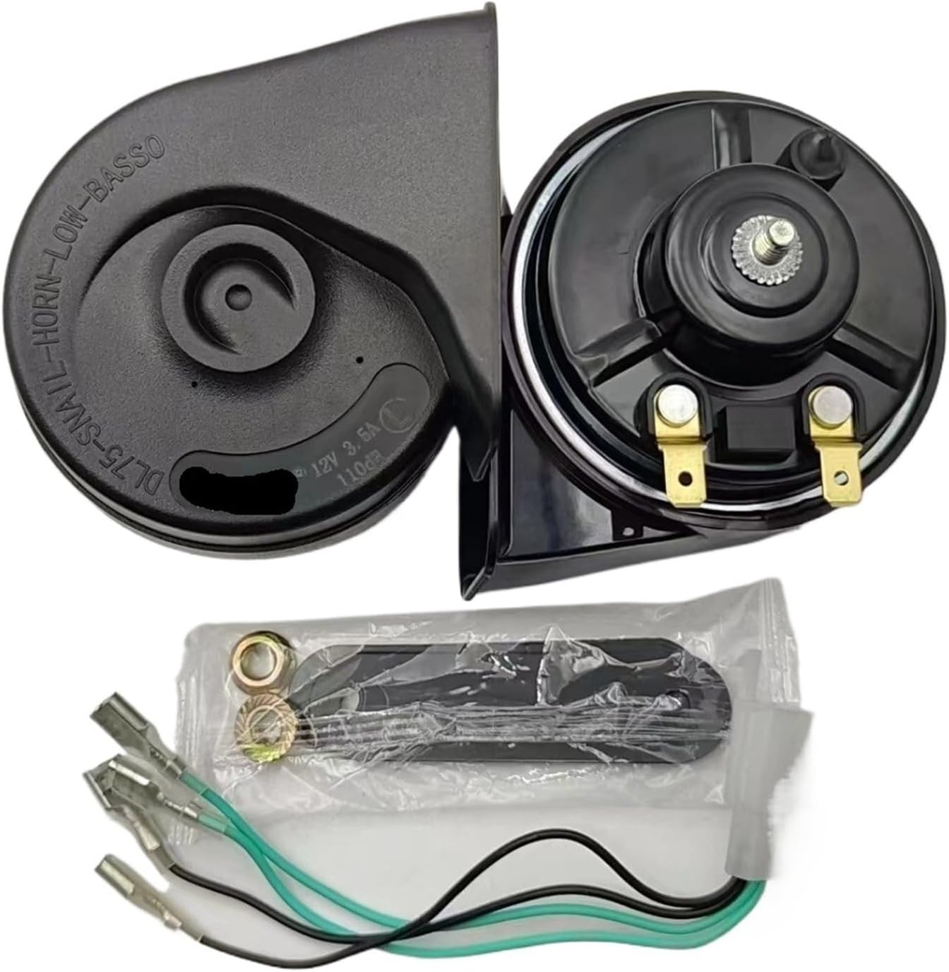 New Dual-Tone Square Mouth Snail Car Motorcycle Sedan Electric Vehicle Horn