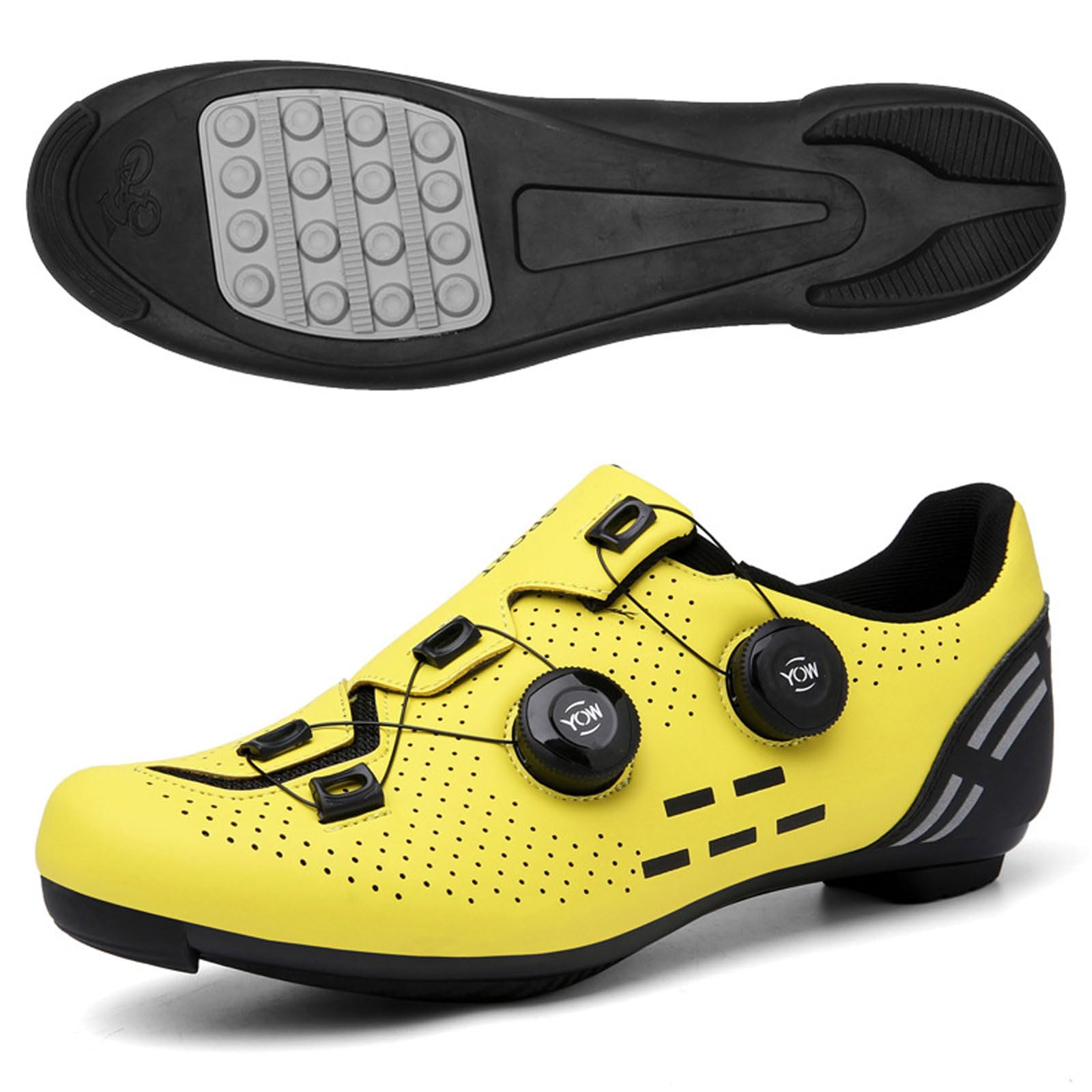 Cycling Shoes for Men and Women - Road and Mountain Bike Shoes, Outdoor Riding, Lightweight, Breathable, Reflective Striped