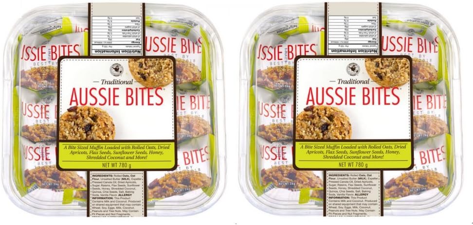 Aussie Bites 780g x 2 Individually Wrapped Muffin Snacks Universal Bakery Traditional Oat Cakes
